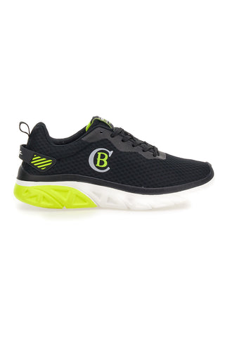 Schwarze Ketch-Sneaker aus Baumwolle mit Gürtel