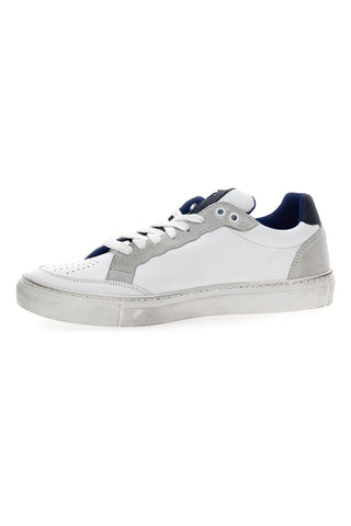 Sneakers bassa in pelle Pittarello Plus 44 Bianca e blu