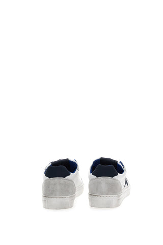 Sneakers bassa in pelle Pittarello Plus 44 Bianca e blu