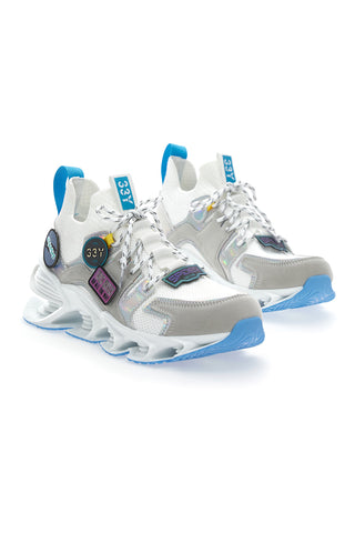 Weiße Turnschuhe Patch Shox Royal Blue RBLE 216419