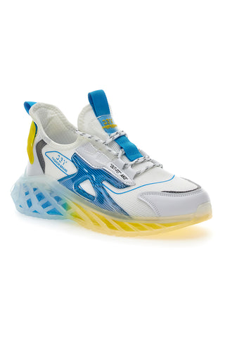 Klobige Sneakers in Weiß und Königsblau von Love Shox