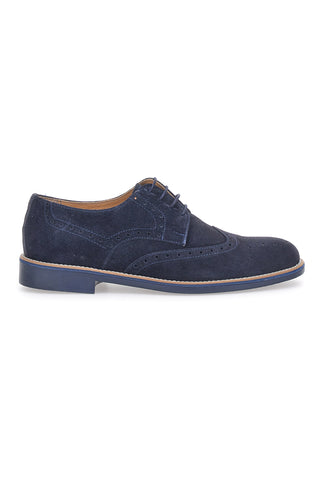 Stringate in Vera Pelle Longford 595 Blu