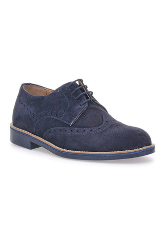 Stringate in Vera Pelle Longford 595 Blu