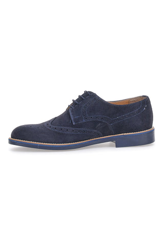Stringate in Vera Pelle Longford 595 Blu
