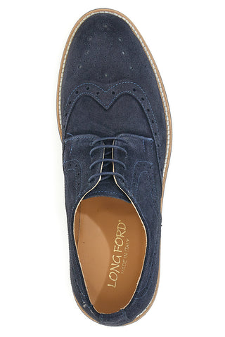 Stringate in Vera Pelle Longford 595 Blu