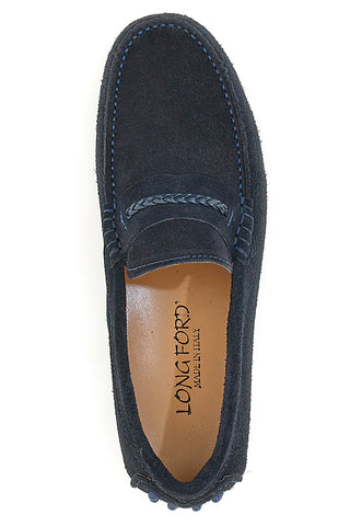Longford 205 Blaue Loafer aus echtem Leder