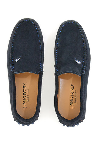 Longford 104 Blauer Mokassin aus echtem Leder