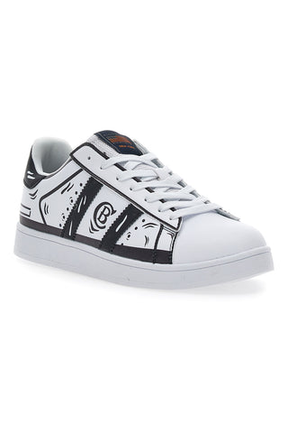 Sneakers Cotton Belt Backyard Prints Bianche e Nere