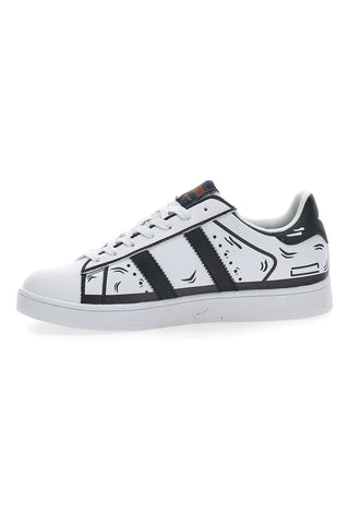 Sneakers Cotton Belt Backyard Prints Bianche e Nere