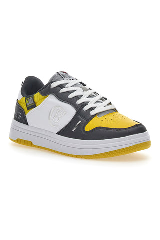 Funky zweifarbige gelbe Sneakers mit Baumwollgürtel