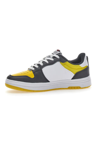 Funky zweifarbige gelbe Sneakers mit Baumwollgürtel