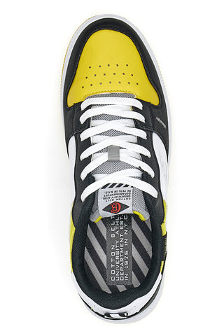 Funky zweifarbige gelbe Sneakers mit Baumwollgürtel