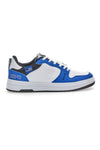 Weiße und blaue Funky-Pop-Sneaker mit Baumwollgürtel
