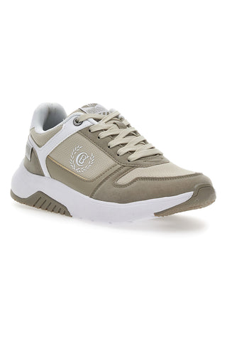 Beigefarbene Kant-Sneaker mit Baumwollgürtel