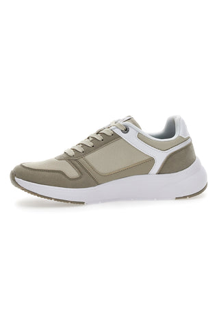 Beigefarbene Kant-Sneaker mit Baumwollgürtel