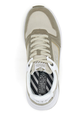 Beigefarbene Kant-Sneaker mit Baumwollgürtel