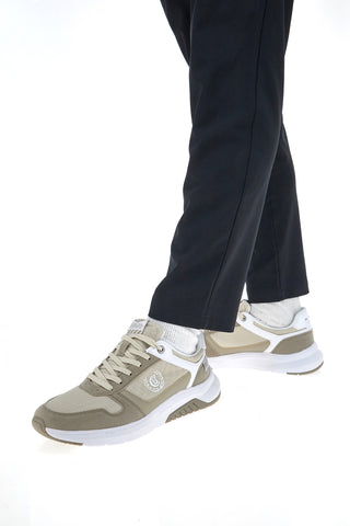 Beigefarbene Kant-Sneaker mit Baumwollgürtel