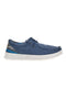 Slip-on Baumwollgürtel Wally Leinen Mokassin Blau