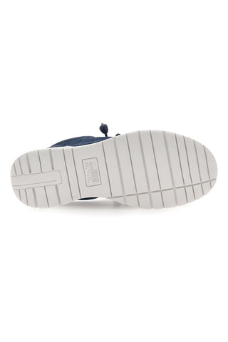 Slip-on Baumwollgürtel Wally Leinen Mokassin Blau