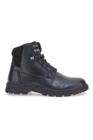 Johes Land 2302 Schwarze hohe Schnürschuhe