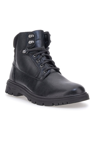 Johes Land 2302 Schwarze hohe Schnürschuhe