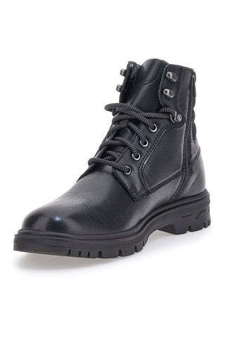 Johes Land 2302 Schwarze hohe Schnürschuhe