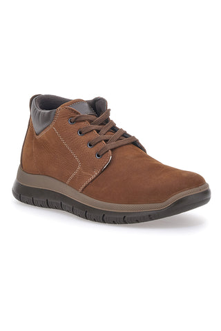 Scarpa Stringata Alta Vera Pelle Marrone Imac 452700