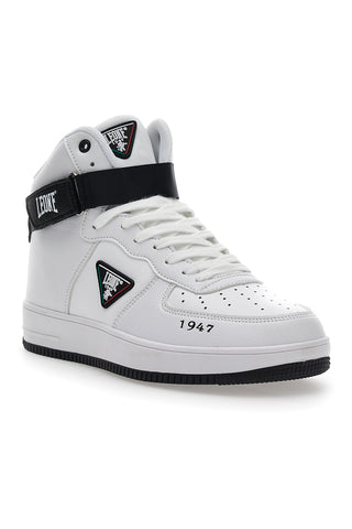 Leone 47 Mid-Cut-Sneaker in Weiß und Schwarz