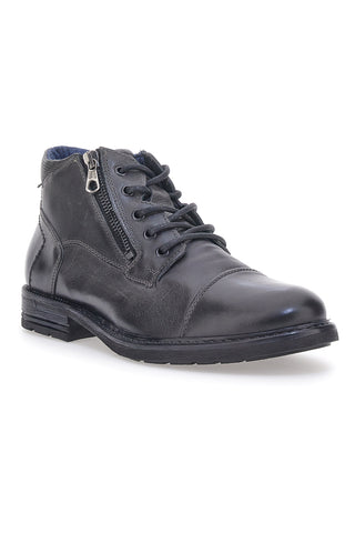 Graue Echtlederstiefel Out Put 620058