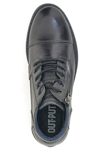Graue Echtlederstiefel Out Put 620058