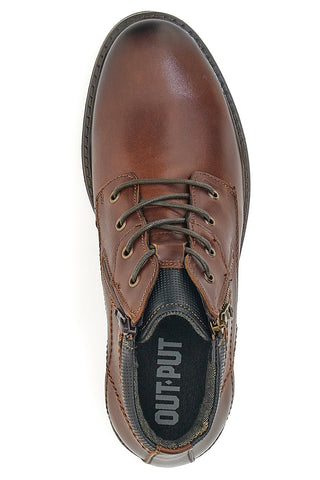 Hohe Schnürschuhe Out Put 620056 Braunes Echtleder