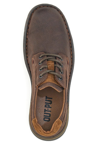 Stringate Marroni in Vera Pelle Out Put 900002