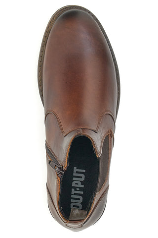 Braune Beatles-Stiefeletten aus echtem Leder, Out Put 73057