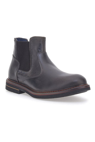 Braune Beatles-Stiefeletten Out Put 72064 aus echtem Leder