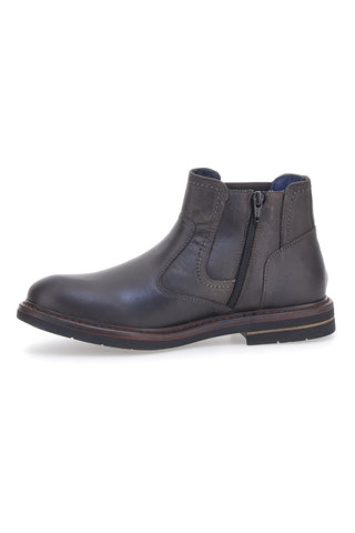 Braune Beatles-Stiefeletten Out Put 72064 aus echtem Leder