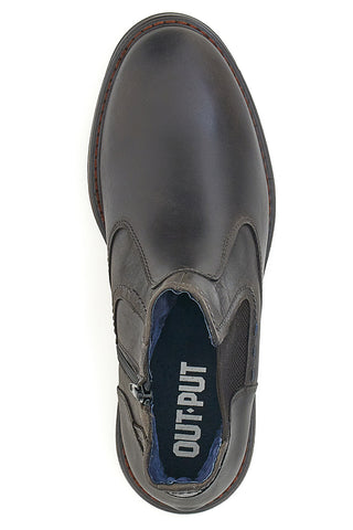 Braune Beatles-Stiefeletten Out Put 72064 aus echtem Leder