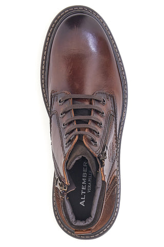 Stringate Alte Marroni In Pelle Altemberg 2211