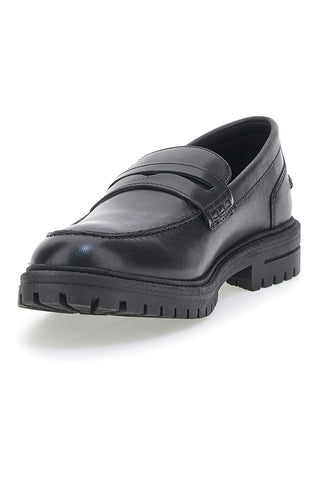 Schwarzer Mokassin aus echtem Leder Altemberg 23111