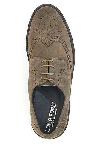 Longford 595 Taupefarbene Wildleder-Schnürschuhe