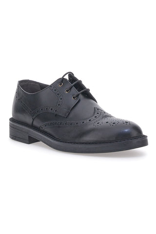Scarpe Stringate Vera Pelle Nere Longford 595