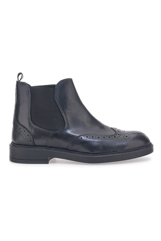 Stivaletto Beatles Vera Pelle Nero Longford 4001