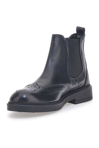 Stivaletto Beatles Vera Pelle Nero Longford 4001