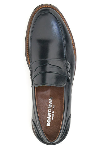 Boardman 014 Schwarze Echtleder-Loafer