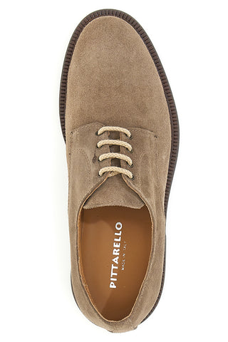 Taupefarbene Schnürschuhe aus echtem Leder Pittarello 6526