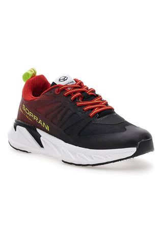 Schwarze und rote Soprani-Arpino-Sneaker