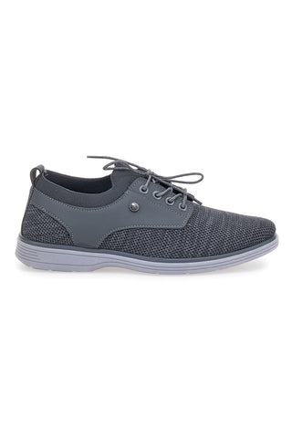 Graue Schnürschuhe mit Mesh-Obermaterial Johes Land 411215