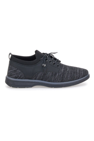Schwarze Schnürschuhe mit Mesh-Obermaterial Johes Land 411215