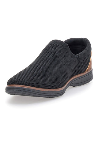Mocassini Neri Casual Johes Land 411200