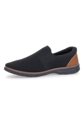 Mocassini Neri Casual Johes Land 411200