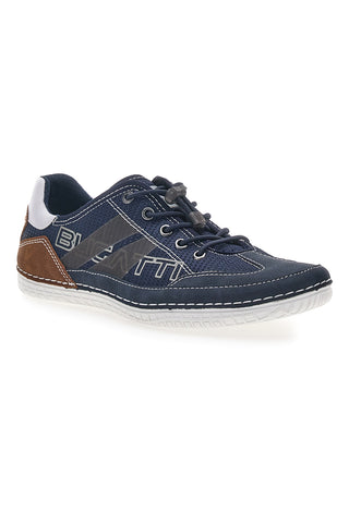 Blaue Turnschuhe mit seitlichem Bugatti-Logo 321AFF02